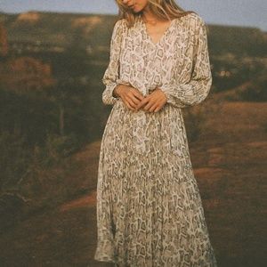 Anthropologie Olivia Snake-Printed Midi Dress